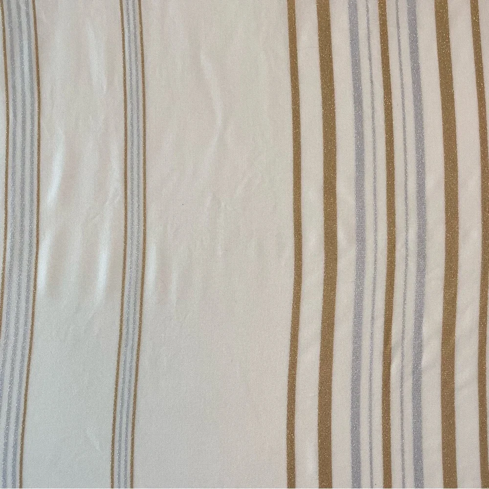 Vera Neumann Elegant Rectangle Cream Tablecloth 60x102 Gold & Silver Stripe NWOT